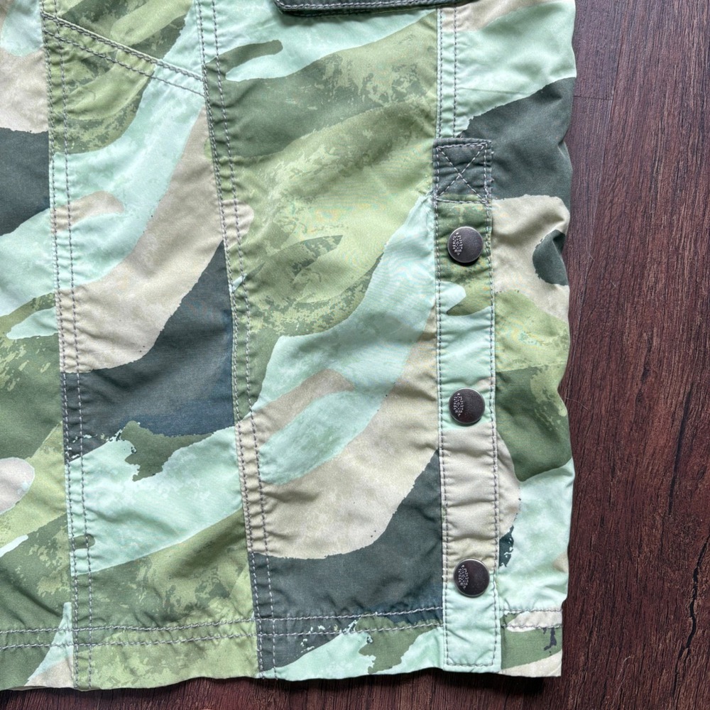 ♾️Free People Movement Green Camo Cargo Pants Small Snap Ankle Elastic Waist S♾️ - Picture 3 of 8